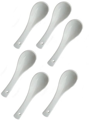 KAVYACRASH Ceramic Dessert Spoon, Soup Spoon Set(Pack of 6)