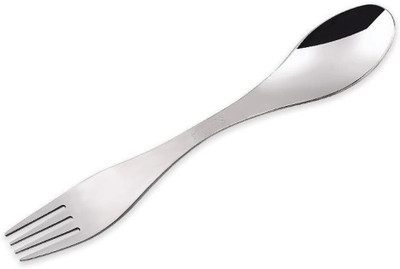 tazvida Stainless Steel 2-in-1 Fork and Spoon Combination 17 cm, 1.5mm Thick Stainless Steel Table Spoon Set(Pack of 2)