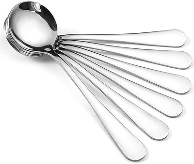 caridge Disposable Stainless Steel Soup Spoon Set(Pack of 6)