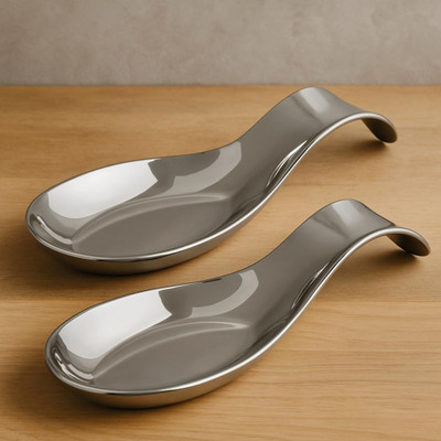 Haniza SPOON REST 2 SET Stainless Steel Serving Spoon Set(Pack of 2)