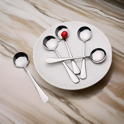 ARSCART z4 Stainless Steel Soup Spoon Set(Pack of 5)