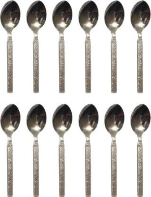 TulipMash By The MinimalMonk 14cm Design dinner spoon pack 12 Stainless Steel Table Spoon Set(Pack of 12)