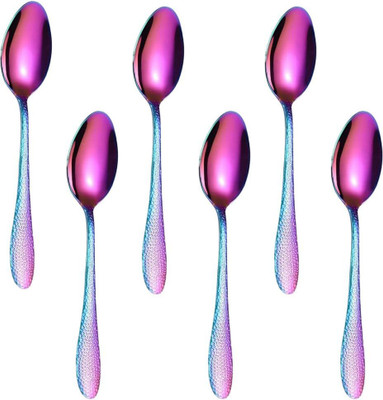 OICIA a1_Rainbow Espresso Spoons, Coffee Spoons, Tea Spoons, Stainless Steel Ice-cream Spoon Set(Pack of 6)
