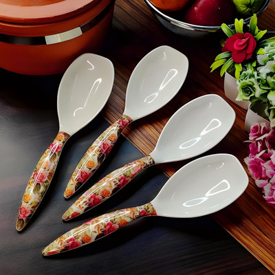Vemlons Serving Spoon Long Handled Serving Spoon, TableWare Set of 4/Service Spoon Melamine Serving Spoon Set(Pack of 4)