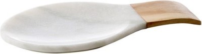 spadeit Marbles Handmade Serving Spoons Rest Natural Marble Wood Spoon Rest Serving Tool Stoneware, Wooden Serving Spoon(Pack of 1)