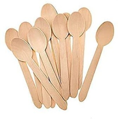 MS INTERNATIONAL MS INTERNATIONAL Wooden spoons 11 cm Disposable Wooden Cream Spoon, Ice Tea Spoon, Sugar Spoon Set(Pack of 50)