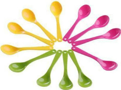 Filsfa Disposable Plastic Serving Spoon, Table Spoon Set(Pack of 12)