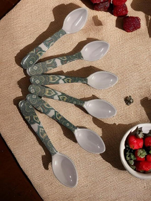 Evaware International Melamine Floral Design Cutlery Spoon to Enhance Your Tableware Melamine Tea Spoon Set(Pack of 6)
