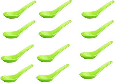 snehatrends Microwave Safe green 12PC Plastic Soup Spoon Set(Pack of 12)