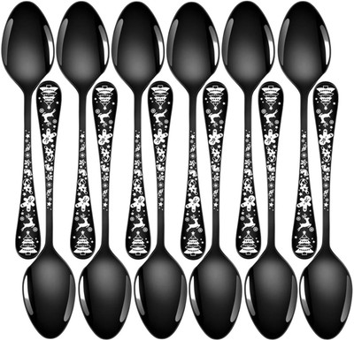 OICIA a1_Gold Salad Spoon, Soup Spoons, Dinner Spoon Set, 8-Inch Large Cereal Spoons Stainless Steel Ice-cream Spoon Set(Pack of 12)
