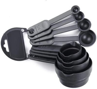 Kamview Multipurpose Baking Measurement Measuring Cups and Spoons Set of 8 Pcs Plastic Plastic Measuring Spoon Set(Pack of 8)
