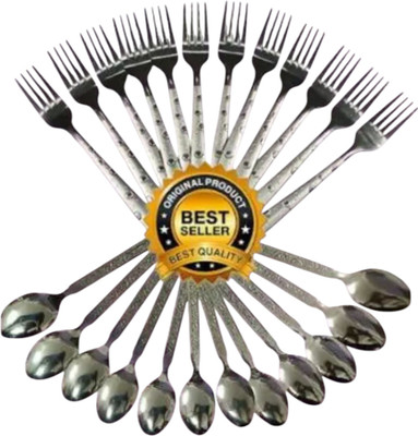 SARTraders Your Choice 12 Fork 12 Spoon Combo Set Stainless Steel Table Spoon Set(Pack of 24)