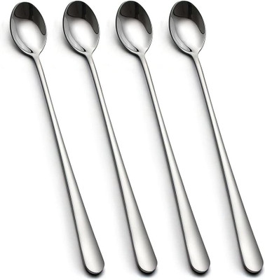 Convay set 4 long spoon set Disposable Stainless Steel Ice-cream Spoon Set(Pack of 4)