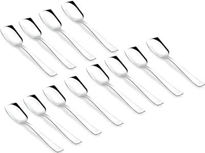 Parage 12 Pieces Stainless Steel Ice-cream Spoon, Silverware Spoon Set, 13.5cm, Stainless Steel Ice-cream Spoon Set(Pack of 12)