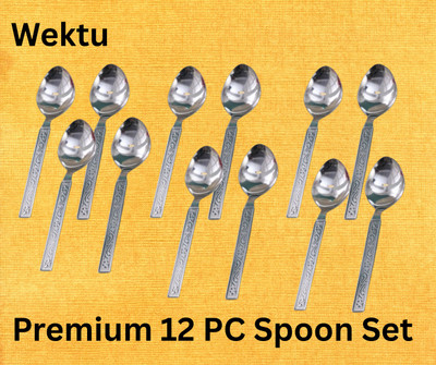 WEKTU Premium Spoon/Stainless Steel/Tea/Table/Soup/Desert/Dinner/12PC65 Stainless Steel Table Spoon(Pack of 1)