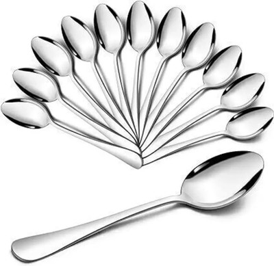 Kitchenberry Stainless Steel Spoons Set of 12, Dinner Spoon Length 15 cm with Mirror Polished Stainless Steel Table Spoon Set(Pack of 12)