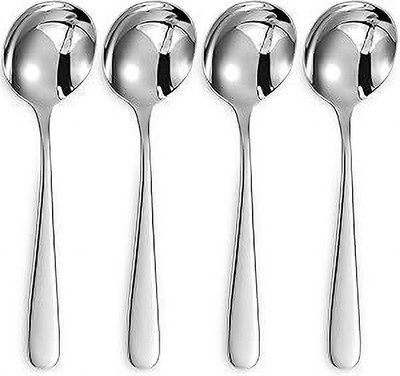 caridge Soup Spoon for Serving Stainless Steel Soup Spoon Set(Pack of 4)