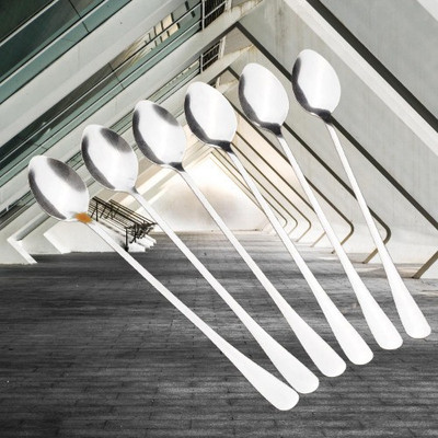 CRING LONGspoon032 Stainless Steel Ice-cream Spoon Set(Pack of 6)