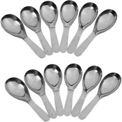 Anne-kee 12 PCs Stainless Steel Big Soup Spoon Dinner Spoon Biryani Spoon Serving Spoons Stainless Steel Soup Spoon Set(Pack of 12)