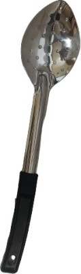 Dynore Stainless Steel Black Handle Slotted Serving Spoon Steel Serving Spoon(Pack of 1)