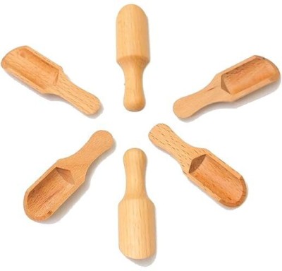 GETZET Wooden Scoops Spoon Salt, Tea, Coffee Condiments and Spices use. Wooden Sugar Spoon Set(Pack of 6)