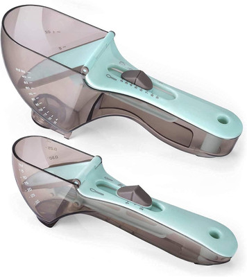 KERFORA 2pcs Adjustable Measuring Spoon and Cup Set Disposable Plastic Measuring Spoon(Pack of 1)
