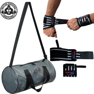 MattZig Hustlerz Duffle Bag And Enduro Wrist Support Wrap (HustlerZ Power Duo)(Grey, Kit Bag)