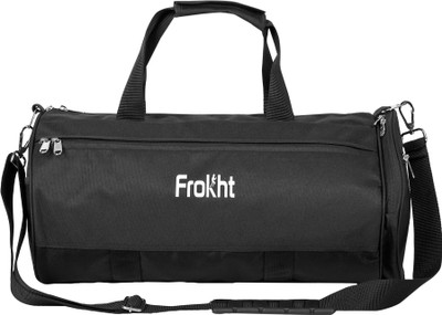 frokht ™ Coat Fabric Sport Duffle Bag GYM Dance Coaching College Traveling 19 inch(Black, Kit Bag)