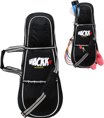 WHACKK Smash Black Tennis Badminton Squash Kit Cover Bag /2comp/ 4T 6B Racket(Black, Sling Bag)