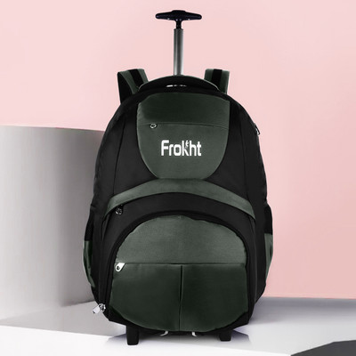 frokht ® Premium Large 35L Laptop Trolley Backpack Fit 15.6 Laptop Travelling Camping(Green, Backpack)