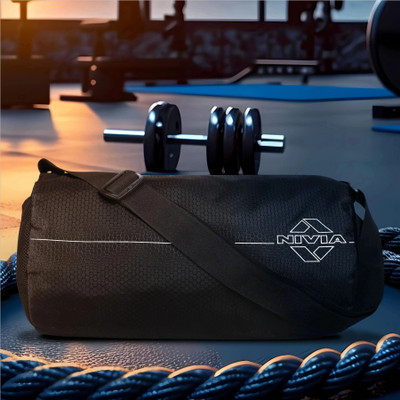 NIVIA Basic Duffle Bag(Black, Kit Bag)