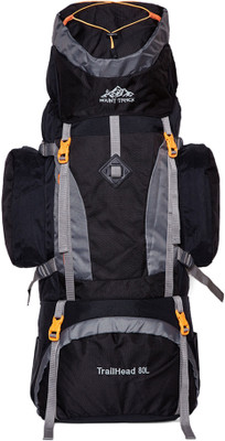 MOUNT TRACK R16 Climate proof Trail-Head Mountain Trekking & Hiking/ Camping Backpack 80 Ltrs with Rain Cover(Black, Backpack)