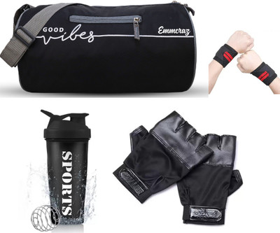 EMMCRAZ Stylish Polyester gym bag 4in1 combo kit bag(Black, Kit Bag)