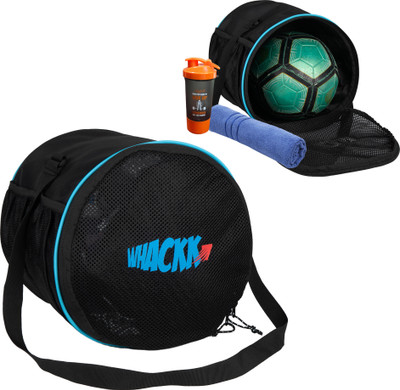 WHACKK Kick Black 15L Soccer Football Basketball Volleyball Throwball kit Netball Bag(Black, Kit Bag)
