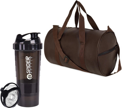 TRUE INDIAN Sport bag for gym and travel with protein shaker bottle(Black, Kit Bag)
