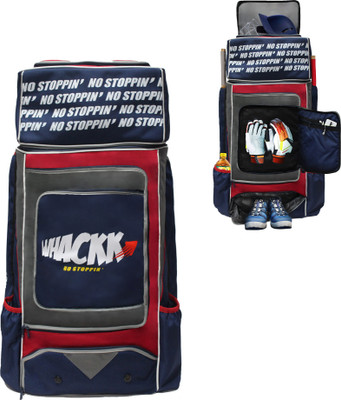 WHACKK Warrior Adult Cricket Kit Bag Fit 18'' Leg Pad & 2 bats(Red, Kit Bag)