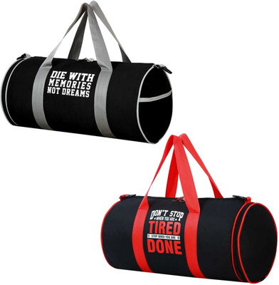 Dmade combo of water resistant premium quality gym bag with separate shoe compartment(Grey, Kit Bag)