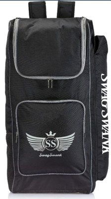 swagswank Cricket Kit Bag (SM) , Black, with Padded Compartments and Zippers(Kit Bag)