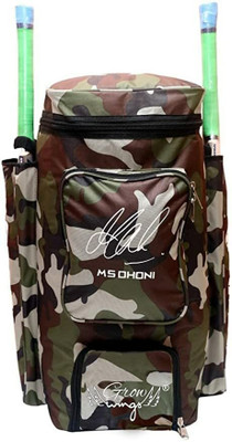 Grow wings Cricket Kit Bag Green Army Heavy Padded Bag(Backpack)