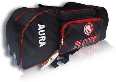 Glitter CRICKET KIT BAG AURA PITTHO STYLE WITH WHEEL AND SPECIAL BAT HOLDER(Red, Kit Bag)