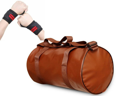 Sector Z COMBO gym solid duffel bag with free wrist support(Brown, Backpack)