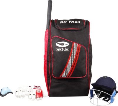 GENE BAGS Cricket KitBag with Bat Holder & Backpack|Sport Cricket Carry Bag with Organizer(Red, Backpack)