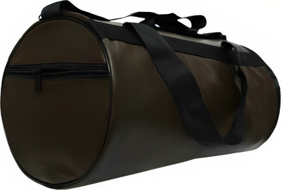 P. K SPORTS Leather Gym Bag for Men Stylish Duffle Bag with Shoulder Strap |(Brown, Kit Bag)
