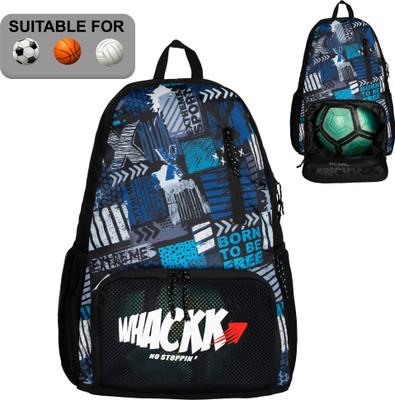 WHACKK Thunderbolt 28L Soccer Basketball Volleyball Football Bag Backpack(Blue, Kit Bag)