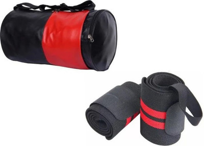 EMMCRAZ Combo(black&RED) gym bag with wrist support band Home Gym Kit Gym & Fitness Kit(Dry Bag)
