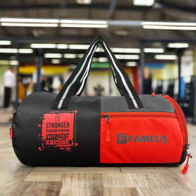 RIVERSUN FAMEUS 25L Red Gym Bag with Shoe Compartment Duffel Without Wheels