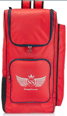 swagswank Cricket Kit Bag (SM) , Red, with Padded Compartments and Zippers(Kit Bag)