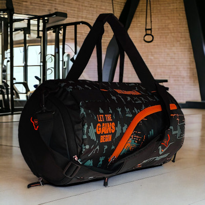 Wildmoda 40L FitFusion: Multipurpose Gym Bag , Duffel Bag, Travel Bag , Sports Bag(Black, Kit Bag)