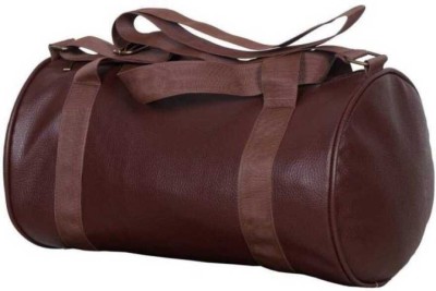 Saubhagye Sports Sports Stylish Leatherette Gym Bag with side pocket (Brown, Kit Bag) Gym Duffel Bag