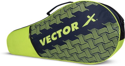 VECTOR X Aero Bag 2 compartments Capacity Upto 10 Badminton,6 Squash or 4 Tennis Racquets(Green, Kit Bag)